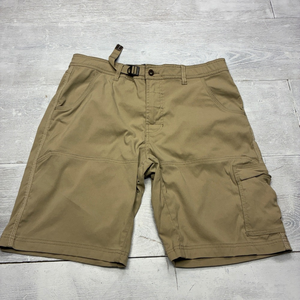Prana Zion Cargo Shorts Mens 34 Brown Stretch Hiking Outdoor Climbing 10 Inseam